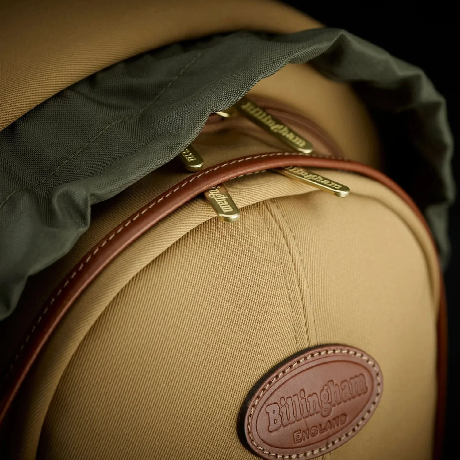 Billingham Rucksack 25 Sage Fibrenyte / Chocolate Leather - Image 8